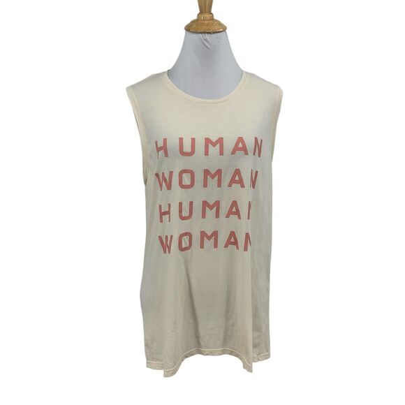 Everlane Shirt Women L Large Butter Human Muscle Tank Pima Cotton Crew Tee - Picture 1 of 11